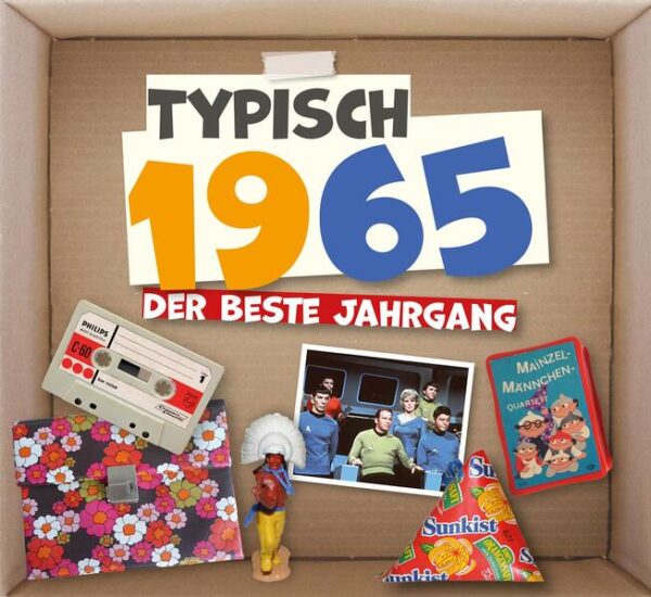 Typisch 1965 - Der beste Jahrgang Das perfekte Geschenk und persönliche Mitbringsel zum runden Geburtstag! Mit diesem wunderschön gestalteten Geschenkbuch entführen wir Sie zurück in Ihre Kindheit und Jugend. Viele zeittypische Bilder mit Schmunzelfaktor sorgen garantiert für Aha-Erlebnisse. Kurzweilige Texte zu Themen wie Spiele und Geschichten, Schule und Freizeit, Film und Fernsehen, Mode und Musik, Technik und Mobilität wecken jede Menge schöner Erinnerungen an die bunteste und prägendste Zeit im Leben. Öffne die Schatzkiste der Erinnerungen und tauche ein in die aufregende Zeit deiner Kindheit und Jugend! ➢ Ein originelles Geschenkbuch zum Geburtstag für Frauen und Männer ➢ Viele emotionale Fotos und Abbildungen aus der Zeit ➢ Spannende Infos zu Sport, Mode, Kino, Kultur, Technik … ➢ Modern gestaltetes Geschenkbuch mit 48 Seiten, Festeinband (Maße: 16,5 x 15 cm)