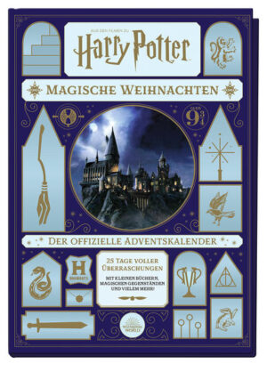 Über 40 Überraschungen für 25 Tage! Begleite Harry Potter, Ron Weasley und Hermine Granger in die weihnachtliche Zauberwelt von Hogwarts. Tag für Tag gibt es neue magische Überraschungen: zauberhafte Postkarten, Sticker, einen Notizblock, einen besonderen Schlüsselhänger und vieles mehr. Außerdem gewähren spannende Booklets Einblicke in die Welt der Harry-Potter-Filme. Über 40 herausnehmbare Extras zum Sammeln lassen die Herzen aller Harry-Potter-Fans höherschlagen und garantieren eine zauberhafte Adventszeit! Hinweis: Der Inhalt des Adventskalenders ist identisch mit dem Inhalt des Adventskalender aus dem Jahr 2021.