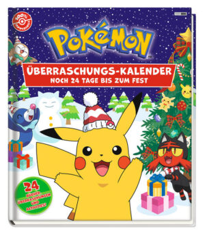 Dieser Festtags-Kalender ist ein absolutes Highlight für alle Pokémon-Fans! Ab dem 1. Dezember begleiten dich Pikachu und seine Freunde Tag für Tag durch die Winterzeit. Ob Geschichtenbücher, Rätsel, Activities oder Bastelanleitungen - hinter jedem Türchen wartet eine tolle Pokémon-Überraschung auf dich! So vergeht die Zeit bis zum Fest rasend schnell! Inhalt • 6 Geschichtenbücher • 4 Activity-Bücher • 3 Alola-Führer • 4 Pokémon-Baumanhänger • 3 How-to-Draw-Anleitungen • 3 x 3 Rätselkarten • Pokémon-Girlande