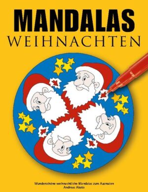 Wunderschöne weihnachtliche Motive zum Ausmalen. Kinder können sich stundenlang mit Mandalas beschäftigen. Deshalb gibt es viele Erzieherinnen, die Mandalas in Kindergärten einsetzen. Das Ausmalen fordert Geduld, Farbgefühl und Konzentration. Das fertige Mandala wird so zum individuellen Erfolgserlebnis. Mandalas werden bis in die heutige Zeit als Meditationshilfe verwendet. Die Anordung um ein Zentrum hilft bei der Findung der inneren Mitte und entspannt den Geist in einer heutzutage immer schneller und lauter werdenden Umwelt. Es macht Spaß, die Wirkung beim Ausmalen selbst zu erleben! Alle MANDALA-Bände dieser Reihe: · Mandalas Rund um den Bauernhof · Mandalas Pferde · Mandalas Autos · Mandalas Weihnachten · Mandalas Elfen Drachen Zauberer · Mandalas Alphabet · Mandalas der Kelten · Mandalas Ornamente · Mandalas Liebe Rosen Herzen