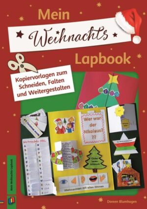 Lapbook-Vorlagen für Lehrer an Grundschule und Förderschule, Fächer: Sachunterricht, Deutsch, Englisch, Religion und Musik, Klasse 2-4 +++ Lapbooks werden immer beliebter: Als individuelle Portfolios, die selbstständig von den Schülern erarbeitet werden, kommen sie in immer mehr Grundschulen zum Einsatz. Die mehrfach aufklappbaren Entdeckermappen verbinden verschiedene Mini-Bücher zu einem tollen „Gesamtkunstwerk“. Mit diesen hübsch aufbereiteten Kopiervorlagen können die Kinder ganz leicht ihr eigenes Lapbook gestalten. Alles dafür Nötige erhalten Sie in einem Materialpaket - Sie brauchen nur noch die Arbeitsblätter zu kopieren. Schon können die Schüler loslegen: Rund um das Thema „Weihnachten“ erarbeiten sie sich selbstständig verschiedene Teilbereiche, von „Weihnachten rund um die Welt“ über „Die biblische Weihnachtsgeschichte“ bis hin zu „Weihnachten mit allen Sinnen“. Zu jedem Unterthema erstellen die Kinder ein Mini-Buch - malend, bastelnd oder schreibend, als Hefte, Drehscheiben, Pop-up-Karten, Umschläge, Leporellos oder Faltbücher. Wenn die Kinder die Mini-Bücher fertig bearbeitet und ausgefüllt haben, heften bzw. kleben sie sie ein. So entsteht nach und nach das große Ganze - nämlich ein Lapbook, das sich als individuelle Mappe hervorragend eignet, Arbeitsergebnisse selbstständig zu präsentieren und Lernergebnisse zu dokumentieren. Ein Komplett-Paket also, das alle als Erfolg verbuchen können!