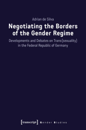 While social change regarding trans(sexuality) has evolved within an expanding nexus of concepts, practices, regulations and institutions, this process has barely been analysed systematically. Against the background of legislative processes on gender recognition in a society shaped by heteronormative hegemony, Adrian de Silva traces how sexology, the law, federal politics and the trans movement interacted to generate or challenge concepts of trans(sexuality) from the mid-1960s to 2014 in the Federal Republic of Germany. The interdisciplinary study draws upon and contributes to debates in (trans)gender and queer studies, political science, sociology of law, sexology and the social movement.