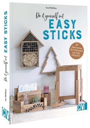 Der neue DIY-Trend! - Basteln mit Stäbchenparkett Das perfekte Bastelbuch für Erwachsene und Kinder: Dieses Deko-Bastel-Buch vereint die besten DIY-Ideen mit den beliebten Easy Sticks. Ina Mielkau zeigt, wie mit wenig Materialien, einfachen Anleitungen und ein paar Tricks faszinierende Ergebnisse entstehen. Von kleinen Ideen wie Garnspulen und Anhängern bis zu größeren Werken wie einer Hängeampel für Pflanzen und stilvollen Organizern ist hier alles dabei. Die Holzstäbchen sind günstig undunglaublich vielseitig - Seht selbst, was man damit alles zaubern kann! Das erste Buch zum DIY-Trend: Easy Sticks! Basteln mit Holz Das Material ist günstig, leicht zu verarbeiten und vielseitig einsetzbar. Die besten Projekte von klein bis groß für Kinder und Erwachsene Dekoideen aus Naturmaterialien