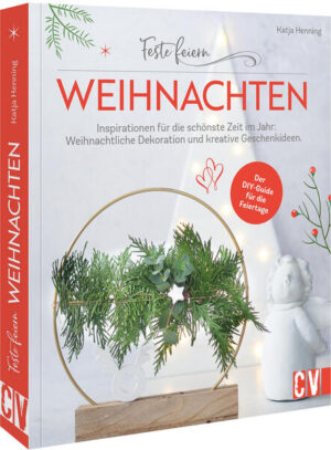 DIY Merry Christmas Weihnachtstisch-Deko, Christbaumschmuck & Geschenkideen: Inspirationen und DIYs für das Weihnachtsfest und die Feiertage. Du hast Lust, deine Familie und Freunde einzuladen, einen liebevoll dekorierten Tisch in Szene zu setzen, schmackhaftes Essen aufzutischen und deine Gäste mit kleinen Give-Aways und einem fantastischen Abend zu beschenken? Dann ist dieses Buch der perfekte Begleiter für dich: DIY-Expertin Katja Henning führt dich durch 29 kreative Ideen, wie du deine Weihnachtsparty und die darauffolgenden Feiertage zu außergewöhnlichen Events machst. So macht Gastgeber*in sein Spaß! Dekoriere dein Zuhause mit selbstgemachten Weihnachtsdekorationen und schaffe eine gemütliche Atmosphäre. Ob Weihnachtsbaumschmuck, Adventskranz oder Fensterdeko - wir zeigen dir, wie du deine eigene Weihnachtsdeko basteln kannst. Dabei kannst du deiner Kreativität freien Lauf lassen und deine ganz individuelle Note einbringen. Auch beim Geschenke-Basteln bieten wir dir zahlreiche Ideen und Anleitungen. Mache deinen Liebsten eine Freude und verschenke selbstgemachte Geschenke. Ob Weihnachtskarten oder kleine Aufmerksamkeiten - wir haben für jeden das passende Geschenk. 29 DIYs für ein außergewöhnliches Weihnachtsfest (Weihnachtskarte, Adventskranz, Schwibbogen, Fensterring, Kerzenständer, Engel, Weihnachtsbäumchen, Serviettenring mit Weihnachtsduft, Lichterbaum, Floral Hoop, Windlichter, Glücksnüsse u.v.m.) Weihnachtsdekorationen für die Festtafel, Baumschmuck, DIY Weihnachtsgeschenke Dein Allrounder für ein stimmungsvolles und geselliges Weihnachten zuhause und für die Feiertage