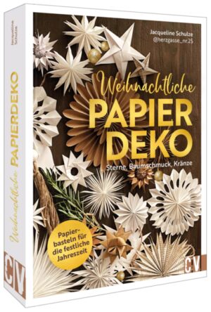 Weihnachtsdeko selber machen: Effektvolle Sterne & Baumschmuck aus unterschiedlichsten Papiervarianten Tauche ein in die zauberhafte Welt der Weihnachtsdekoration aus Papier! In diesem einzigartigen Bastelbuch findest du kreative Ideen für festliche Sterne, Baumschmuck und Kränze - allesamt aus verschiedensten Papierarten gefertigt! Ob du Packpapier, Backpapier oder Geschenkpapier zuhause hast, für jede Papierart findest du verschiedene Bastelanleitungen. Die Modelle sind nicht nur schnell und einfach zu basteln, sondern verleihen deinem Zuhause auch eine wunderbar festliche Atmosphäre. Mach dir selbst eine Freude oder verschenke kreative Weihnachtsdeko - mit diesem Buch gelingt beides spielend leicht!