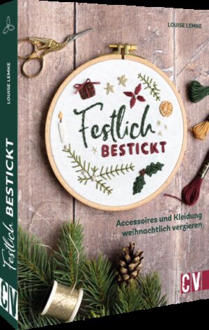 Weihnachtlich aufgehübscht Sticken macht Freude! Liebevoll wird mit Nadel und Faden gearbeitet, Stich für Stich entsteht ein hübsches, filigranes Bild. Spielend leicht lassen sich Nikolausstrumpf, Weihnachtskarte und Geschenkanhänger stimmungsvoll verzieren. Dieses Buch zeigt 12 außergewöhnliche Stickprojekte inklusive Vorlagen für zahlreiche weihnachtliche Motive zum Aufwerten von Kuschelsocken, Tischservietten und sogar dem eigenen Adventskalender. 12 winterliche Stickprojekte Von der Weihnachtskarte bis zum Nikolausstrumpf - alles kann verziert werden Sticken nach Vorlage: Vorlagenbogen für alle Weihnachtsmotive