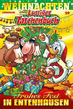 Geballte Action unterm Weihnachtsbaum mit 6 festlichen Geschichten aus Entenhausen! Es sind nur noch wenige Wochen bis Weihnachten. Plätzchen wollen gebacken, Bäume geschmückt und Geschenke verpackt werden. Nur einer hat für derlei vorweihnachtliches Tun keinen Kopf: Phantomias. Er hat alle Hände voll zu tun. Gundel Gaukeley hat den Tannenbaum, der schon seit der Gründung der Stadt auf dem Marktplatz prangt, geklaut. Sie will mithilfe der berühmten Tanne einen uralten Fluch aufheben, der alle Hexen von Urbeginn an quält. Und noch einer fordert Phantomias heraus: Hugo Habicht will den mit Diamanten besetzten Weihnachtsstern, der die Tanne auf dem Marktplatz krönen soll, stehlen. Und auch das Schwarze Phantom ist dieser Tage nicht untätig. Es hat die Fabrik des Weihnachtsmanns übernommen, um Millionen Drohnen zu bauen. Sein Ziel: die Herrschaft über die Welt - was sonst? Im Kreis derer, die Phantomias das Leben schwer machen, dürfen die Panzerknacker natürlich nicht fehlen. Sie haben plötzlich Superfähigkeiten, die sie keinem Geringeren als dem Weihnachtsmann verdanken. Doch wieso erfüllt der Geschenkebringer derart vernunftwidrige Wünsche? Die Antwort gibt es am Nordpol. Doch die Zeit bis zur Bescherung wird knapp ...