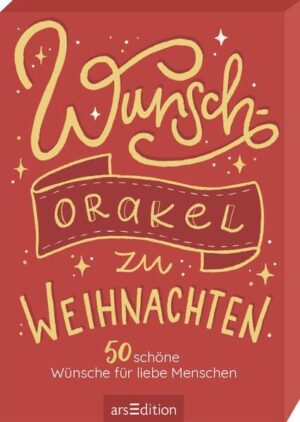 Leider hielt es der Verlag arsEdition nicht für nötig, bei der Anmeldung im Verzeichnis lieferbarer Bücher sorgfältig zu arbeiten und das Buch Wunschorakel zu Weihnachten von N. N. mit einer Inhaltsangabe auszustatten.