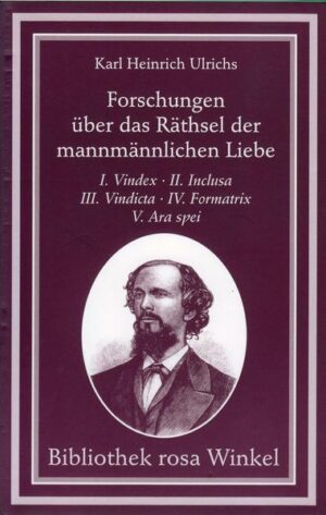 Karl-Heinrich Ulrichs (1825 - 1895) wurde von Volkamr Sigusch als der "erste Schwule der Weltgeschichte" bezeichnet. Nach Heinrich Hössli und vor Magnus Hischfeld vefasste er ein umfangreiches Werk und trat auch öffentlich - beispielsweise 1867 vor dem Deutschen Juristentag in München - für die Rechte der Homosexuellen ein. (BrW) Er veröffentlichte seine "Forschungen" in zwölf Schriften zwischen 1864 und 1879. Die Neuausgabe, ergänzt um Ulrichs' Briefe an seine Verwandten von 1862 und die Fragment gebliebene Schrift "Der Urning und sein Recht", wird durch Vorworte, Hinweise und Erläuterungen sowie ein Gesamtregister erschlossen.