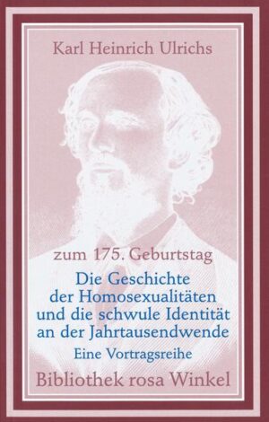 Der Band dokumentiert eine Vortragsreihe aus Anlass des 175. Geburtstags von Karl-Heinrich Ulrichs und enthält folgende Beiträge: Bernd-Ulrich Hergemöller: Von der stummen Sünde zum Verschwinden der Homosexualität Gert Hekma: Der Marquis de Sade als Vorläufer der schwulen Bewegung Volkmar Sigusch: Uranität als Existenzweise. Karl Heinrich Ulrichs als Präzeptor der Homosexuellen- und Schwulenbewegung Michael Lombardi-Nash: Karl Heinrich Ulrichs und Amerika Dirck Linck: Die Literatur und die Außenseiter - die Außenseiter und die Literatur Jörg Hutter: Von der Sodomie zu Queer-Identitäten Martin Dannecker: Der gewöhnliche Homosexuelle an der Schwelle zum neuen Jahrtausend