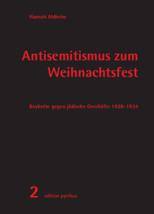 In ihrer kleinen Studie zum Antisemitismus zeigt die Historikerin Hannah Ahlheim, wie schon gegen Ende der 1920er Jahre „jüdische“ Geschäfte Ziel spektakulär inszenierter Boykottmaßnahmen wurden. Die aggressiven Straßenaktionen gingen von örtlich agierenden Gruppen aus, meist ohne Mitwirkung zentraler Parteiinstanzen. Für den Zuschauer und Kaufenden war es nicht nötig, sichtbar aktiv zu werden, schon bloßes Unterlassen ermöglichte es ihm, sich als Teil der „Volksgemeinschaft“ zu fühlen. Vor allem die „Hochzeit des Konsums“ vor Weihnachten war geeignet, die Begriffe „deutsch“, „christlich“ und „jüdisch“ gegeneinander auszuspielen und antisemitische Vorurteile und rassistische Kategorien im Alltag zu verankern.