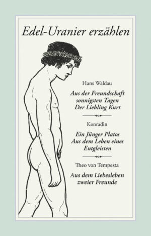 Der Band versammelt drei Texte aus der Frühzeit der Homosexuellen-Emanzipationsbewegung. Mit unterschiedlicher literarischer Kunstfertigkeit schildern sie nicht etwa das Leben »gewöhnlicher« Homosexueller zu Beginn des 20. Jahrhunderts, sondern Freundschaftsbeziehungen, die unter dem Gebot stehen, nicht allzu sehr in Sinnlichkeit abzugleiten, und damit eine Ideologie spiegeln, wie sie etwa von Benedict Friedlaender oder Elisar von Kupffer formuliert wurde. Hans Waldau erzählt die Geschichte der gemeinsamen Reise zweier junger Männer, die dann aus der Ferne Freunde bleiben, Konradin die eines Studenten, der im jungen Grafensohn Lorenzo »glühende Liebe« weckt, mit der er nicht umzugehen weiß, und Tempesta schließlich erzählt vom Seelenkampf eines »edelgearteten Uraniers, der seiner Neigung nicht nachgeben will« und aufs Land flieht, um vor jeder Versuchung sicher zu sein. Die wahre Identität dieser pseudonymen Autoren ist nicht bekannt.