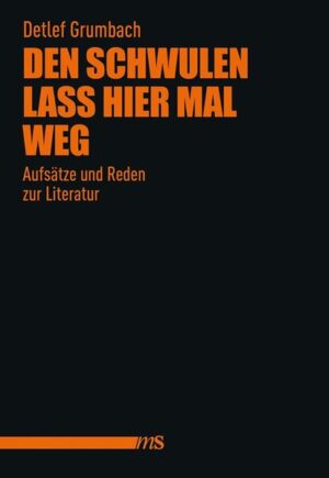 Den Schwulen lass hier mal weg - diesen Rat bekam der Autor, als er in einem Aufsatz den schwulen Edmund Gabriel in Martin Walsers Anselm-Kristlein-Trilogie erwähnt hat. Dabei ist diese wichtige Figur schon so oft weggelassen worden, dass sie in der Wahrnehmung beinahe verschwunden ist. Doch was geht dabei alles verloren? Detlef Grumbach nimmt die Frage zum Anlass, seine Biografie als schwuler Leser zu befragen. In Beiträgen aus fast vierzig Jahren beschäftigt er sich mit deutschsprachigen Autoren und Werken, die ihn besonderes berührt haben. Wichtig sind ihm dabei vor allem solche Bücher, deren Gegenstände eng mit der Biografie der Autoren und zeitgeschichtlichen Umbrüchen verbunden sind. Ein einleitender Beitrag fragt nach den Bedingungen einer sogenannten Schwulen-Literatur und skizziert ihren langsamen Weg heraus aus dem Ghetto. Mit Beiträgen über Klaus Mann, Friedo Lampe, Wolfgang Koeppen, Martin Walser, Walter Vogt und andere, einer Laudatio auf Ralf König und einem Dankeschön für eine Auszeichnung des Männerschwarm-Verlags.