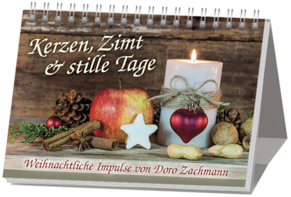 Weihnachtliche Impulse von Doro Zachmann Gedankenanstöße für Leib und Seele mit Rezepten, Bastelideen, Wunschtexten und tiefgehenden Gedanken zum Kern des Weihnachtsfestes. Ein wunderschönes Aufstellbuch und eine immer wieder verwendbare weihnachtliche Dekoration, die Impulse in die dunkle Jahreszeit setzt. Kawohl-Aufstellbuch zum Wünschen und Schenken. 54 Blatt, 16 x 11 cm, Spiralbindung mit stabilem Aufsteller.