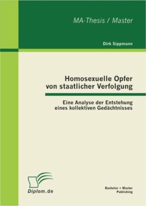 Die vorliegende Arbeit setzt sich kritisch mit dem Thema der staatlichen Verfolgung homosexueller Opfer auseinander, um dann einen Blick auf die Entstehung eines kollektiven und kulturellen Gedächtnisses zu werden. Ein erster Aspekt wird mit der Verfolgung von Homosexuellen angesprochen. Erhebt man diesen Terminus zum Gegenstand einer Untersuchung, setzt dies zwangsläufig voraus, Homosexualität als Verhaltensmerkmal und Teilidentität des Menschen zu definieren und die Historie der Verfolgung von homosexuell veranlagten Menschen zu rekonstruieren. Am ehesten lässt sich dies anhand eines chronologischen Überblicks darstellen. Da selbst eine Engführung der Thematik auf die Verfolgungsgeschichte noch eine ganze Reihe von Perspektiven zulässt, wird hier ausschließlich die Entwicklung staatlicher Verfolgungs- und Repressionsmaßnahmen gegenüber homosexuellen Männern thematisiert. Darüber hinaus liegt der Fokus auf einer geschichtswissenschaftlichen Betrachtung dieses Aspekts. Auf medizinische, psychologische und soziologische Perspektiven der Homosexualität und deren Verfolgung wird weitestgehend verzichtet. Neben dem Aspekt der Verfolgung von Homosexuellen ist das mittlerweile bei Historikern weitverbreitete Konzept der Erinnerungs- oder Gedenkkultur ein Schwerpunkt der folgenden Erörterung. Unter Historikern auf der ganzen Welt hat sich in den vergangenen Jahren vor allem die Gedächtnisproblematik zum Kernthema verschiedenster wissenschaftlicher Diskurse entwickelt. Auf den Terminus Gedächtnis, dessen Ausprägungen und theoretischen Typologien, wird im weiteren Verlauf näher eingegangen. Der dritte Aspekt dieser Arbeit betrifft die räumliche Eingrenzung. Dieser steht in direktem Zusammenhang mit der bereits erwähnten Geschichte von staatlicher Verfolgung Homosexueller. Die Schlagzeile aus der Süddeutschen Zeitung weist darauf hin, dass die Stadt (München) an die Verfolgung von Homosexuellen erinnern möchte. Diese geografische Beschränkung wird im Folgenden erweitert auf München und die nähere Umgebung. Eine Rekonstruktion der regionalen Historie staatlicher Verfolgung von Homosexuellen im Raum München kann nicht ausschließlich auf die Entwicklungen innerhalb des Stadtgebiets beschränkt bleiben. Unter anderem wird das bereits erwähnte Konzentrationslager in Dachau, außerhalb der Stadtgrenzen gelegen, im weiteren Verlauf der Arbeit noch des Öfteren thematisiert.