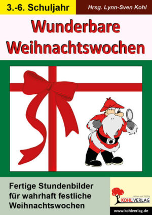 Diese Kopiervorlagensammlung bietet Ihnen zahlreiches Unterrichtsmaterial für den Unterricht während der Advents- und Weihnachtszeit. Für viele Fachbereiche und Themen (u.a. Deutsch, Kunst, Mathematik, Konzentration und Kreativität) gibt es ganz abwechslungsreiche Ideen, die sich stets um weihnachtliche Themen drehen. Dabei finden Sie im vorliegenden Material Anregungen, die von kurzen weihnachtlichen Elementen bis zu kompletten Stundenbildern reichen. So können Sie die Weihnachtszeit ganz nach Ihren Wünschen in ihren regulären Unterricht miteinfließen lassen (z.B. mit 5-Minuten-Diktate, Aufsatzthemen, Sachaufgaben, Weihnachtsmandalas, Lesetraining usw.) Lassen Sie sich überraschen, zahlreiche spannende und besinnliche Stunden warten auf Sie! 48 Seiten, mit Lösungen!