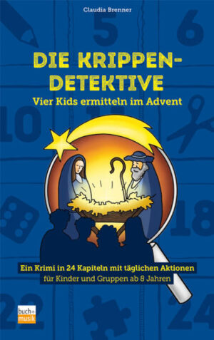 Mit den Krippen-Detektiven Luisa, Maik, Jule und Max erleben Kinder eine abenteuerliche Suche nach der Weihnachtskrippe der Gemeinde. Die Geschichte wird an den 24 Tagen im Advent gelesen. Die Tagesfrage fordert den detektivischen Spürsinn heraus und täglich kann aus 3 Aktionen gewählt werden: Rätsel, Spiele, Basteln und Rezepte - für das Kind allein, für die Familie oder für die Kindergruppe. Praktisch sind die Rätsel und Materiallisten im Buch und die Vorlagen, Lösungen und Bastelanleitungen als Download. Eltern und Mitarbeitende bekommen zusätzlich Anregungen, wie sie den Krimi in verschiedenen Kontexten, digital und analog einsetzen. Ein Krimi für alle Detektive von 8 bis 12 Jahren. Und ein Buch für alle Erwachsenen, die als Familie, Kindergruppe oder im Religionsunterricht die Adventszeit spannend gestalten wollen.