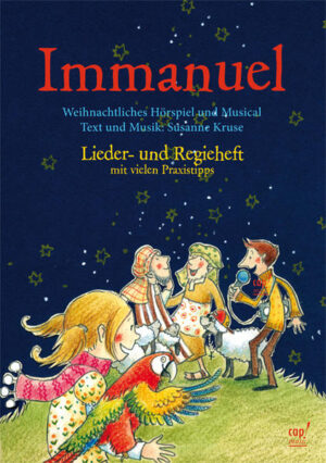 Das Lieder- und Regieheft zur gleichnamigen Musical-CD. Alle Melodien, Liedtexte, Akkorde und alle Sprechtexte, Regieanweisungen und Tipps zur Aufführung. Frisch, fröhlich und mitreißend: die Bedeutung von Weihnachten mit Kinderaugen gesehen! Da ist das Schaf Tolle, dass die Weihnachtsgeschichte rappt. Der Papagei Cheeky, der eine Menge kluger Dinge weiß und ohne Ende quasselt. Da ist Lotta, ein Mädchen, das sich oft einsam fühlt und gerne eine Freundin hätte. Und Rinko, der rasende Reporter, immer unterwegs für das Radio „Bethlehem“. Musikalische Ohrwürmer, überschaubare Szenen, fünf Hauptrollen und eine beliebige Anzahl an Chorsängern (u.a. auch Engel- und Schafchor) bieten Zuhörern und Mitspielern Spaß, Abwechslung und jede Menge Weihnachtsfreude: Immanuel - Gott mit uns!