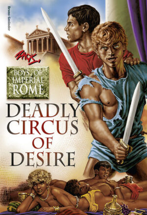 Rome 108 AD: A teeming city of splendors and squalor, where millionaires enjoy everything money can buy, while the poor scrabble to survive, their only distractions brutal gladiatorial games and the races of the Circus Maximus. After a chance encounter the lives of two diverse young men intertwine. Streetwise Tullius Rufio and patrician Quintus Alba could not be more different, but events conspire to link them first in friendship, then in desire  Gladiators, chariot racers, and prostitutes clash in this erotic saga of Acient Rome, which turns from a circus of desire to youthful love between two engaging heroes.