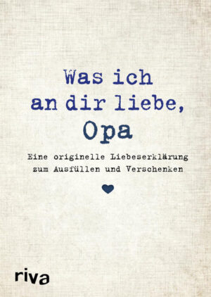 Der Opa ist nicht nur ein Familienmitglied, das uns schon immer begleitet, sondern er ist auch bester Kumpel, Vertrauensperson und Trostspender. Er ist der einzige Mensch, der immer Zeit für uns hat, egal wann. Dieses Ausfüllalbum bietet tiefgründige, witzige sowie emotionale Fragen und Denkanstöße, um eine ganz persönliche Liebeserklärung zu kreieren und einmal auf besondere Weise "Danke" zu sagen. Ausgefüllt ist dieses Buch das perfekte Geschenk zum Geburtstag, zu Weihnachten oder einfach als kleine Aufmerksamkeit zwischendurch.