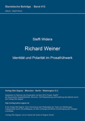 Nach 1989 wächst das Interesse eines tschechischen Leserkreises an unkonventioneller, "anderer" Literatur, an Underground und Dissidententum, aber auch an den Autoren der literarischen Moderne und Avantgarde, die während des Sozialismus nicht zum offiziellen Literaturkanon gehörten. Ladislav Klima, Jakub Demi und auch Richard Weiner geraten in den Focus. Neben einer Reihe von Einzelpublikationen wird seit 1996 die seit langem geplante Werkausgabe Weiners herausgegeben. Richard Weiner erlebt eine regelrechte Renaissance. Der vielschichtigen Prosa Weiners versucht diese Arbeit mittels unterschiedlicher Lesarten gerecht zu werden: Leben in der Fremde versus Verbundenheit mit der Heimat, homoerotische Neigung versus Anspruch einer heterosexuell normierten Gesellschaft, Suche nach Sinn und Erlösung versus Schuldempfinden.