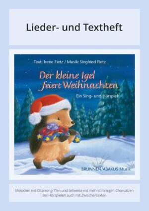 Überall duftet und glitzert es: Bald ist Weihnachten. Der kleine Igel und seine Freundin, die Maus, schmücken gemeinsam den Baum, als plötzlich - rums - ein großer Schlitten voller Geschenke im Garten landet. Die beiden staunen nicht schlecht, als sie einen Brief vom Weihnachtsmann finden: Er sei krank, schreibt er, und bittet den kleinen Igel, die Geschenke für ihn zu verteilen. Hilfsbereit wie er ist, gibt es für den kleinen Igel kein Halten mehr. Entschlossen schlüpft er unter die rote Mütze und los geht’s. Eine aufregende Schlittenfahrt durch die Winternacht beginnt. Das Singspiel verbindet inhaltlich die Geschichten der beiden Bestseller 'Der kleine Igel und der Weihnachtsschlitten' und 'Der kleine Igel feiert Weihnachten'. Trackliste: 01. Weihnachtszeit 01, 02. Hörspiel 01, 03. Sterne Plätzchen Weihnachtsbaum, 04. Hörspiel 02, 05. Winterzeit, 06. Hörspiel 03, 07. Überraschung, 08. Hörspiel 04, 09. Schlittenfahrt, 10. Hörspiel 05, 11. Freundschaftsrettungsdienst, 12. Hörspiel 06, 13. Nur Mut, 14. Hörspiel 07, 15. Weihnachtsstern, 16. Weihnachtszeit 02 - Lieder- und Textheft: 20 Seiten · A5 Heft · Melodien und Text mit Gitarrengriffen, Zwischentexten und Instrumentalstimmen