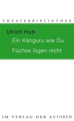 Ulrich Hub ist einer der erfolgreichsten Kindertheaterautoren der Gegenwart. Der internationale Durchbruch gelang ihm mit AN DER ARCHE UM ACHT, das weltweit schon in über 160 Theaterproduktionen gespielt, in mehr als 20 Sprachen übersetzt und als Kinderbuch, Hörspiel und (in Vorbereitung) Kinofilm adaptiert wurde. Der neue Band vereint die jüngsten Kinderstücke des vielfach ausgezeichneten Autors (u.a. Deutscher Kindertheaterpreis, Mülheimer KinderStückePreis). Beide Texte sind als Novellisierungen im Carlsen Verlag erhältlich. Hier die originalen Bühnenfassungen: EIN KÄNGURU WIE DU, nominiert für den Mülheimer KinderStückePreis 2015, ist ein Kinderstück über Identität und Schwulsein: 'Ulrich Hub erzählt eine Geschichte, die Kinder das Schulhof-Schimpfwort in seiner tatsächlichen Bedeutung verstehen lässt und dabei Vorurteile auflöst. () Mit witzigen Tierfiguren, die im Showgeschäft zwar schon um den Unterschied von Sein und Schein wissen, aber die echten Beziehungen im Leben gerade erst entdecken', so der Juror Thomas Irmer. In FÜCHSE LÜGEN NICHT sitzen Pandabär, Gans, Affe, Hund, Tiger und zwei Klonschafe am Flughafen auf ihren Koffern: Alle Flüge fallen aus! Wie gut, dass der Fuchs auftaucht und die trübe Stimmung vertreibt. Aber ist er wirklich der, für den er sich ausgibt? Ein komisches Stück über die Macht der Heuchelei. Und eine Geschichte darüber, wie Freundschaft wachsen kann, wenn man sich und anderen einen Blick auf die eigenen Schwächen gestattet.