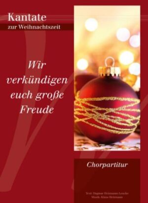 Chorausgabe mit Akkordbezeichnungen und Sprechertexten Diese kleine Kantate erzählt die Weihnachtsgeschichte nach Lukas. Erwachsenen- und Kinderchöre können sie gemeinsam musizieren und die Freude über die Geburt Jesu feierlich zum Ausdruck bringen. Für Aufführende und Zuhörer wird diese Kurzkantate zu einem musikalischen Höhepunkt in der schönsten Zeit des Jahres. Inhalt: Intrada 5 Lieder für vierstimmig gemischte Chöre und Sopran-Solo 3 Lieder für Kindersolisten und Kinderchor Thema: Die Weihnachtsgeschichte nach Lukas Aufführungsdauer: ca. 25 Minuten