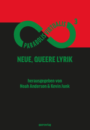 Parabolis Virtualis, die queere Lyrikanthologie, geht nach zwei erfolgreichen Ausgaben in den dritten Band. In der neuen Ausgabe haben sich Noah Anderson und Kevin Junk für die Herausgabe zusammengetan. Die Herausgebenden setzen diesmal einen klaren Fokus: Sie zeigen eine kuratierte Auswahl von afro-diasporischen, Schwarzen, queeren Lyriker*innen. Neben eingeladenen Autor*innen wurde der Band wieder von einem Open Call begleitet. Dabei herausgekommen ist eine vielschichtige und vielstimmige Bestandsaufnahme aktueller Textproduktion aus der Schwarzen Community. Die Texte werden mit Illustrationen von Ford Kelly ausgestaltet.