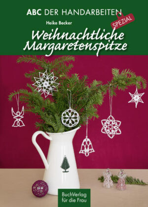 Nach dem Erfolg ihres ersten Buches „Margaretenspitze“ erscheint nun das zweite Buch von Heike Becker mit ausschließlich weihnachtlichen Motiven. Die fast vergessene und glücklicherweise wiederentdeckte Spitzentechnik ist auch für Anfänger geeignet und überzeugt mit originellen, kreativen Arbeiten. Verschönern Sie sich das Weihnachtsfest und beschenken Sie andere mit Engeln, Weihnachtsbaumkugeln, Tannenbäumchen oder Sternen. Von ganz einfachen bis anspruchsvollen Projekten ist für jede Handarbeiterin etwas dabei, es kann sowohl flächenhaft, mit Reliefs oder dreidimensional gearbeitet werden. Die Projekte sind alle mit genauen Anleitungen und step-by step-Fotos anschaulich beschrieben.