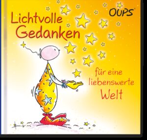 Wie der Titel schon verrät, möchte Oups mit seinen lichtvollen Gedanken die Welt ein bisschen liebenswerter machen. Ein Büchlein, mit vielen herzerwärmenden Botschaften in Wort und Bild, die nicht nur zur Weihnachtszeit das Herz berührt. © werteArt Verlag, Illustration: Günter Bender, Texte: Kurt Hörtenhuber Urheberin Figur Oups: Conny Wolf