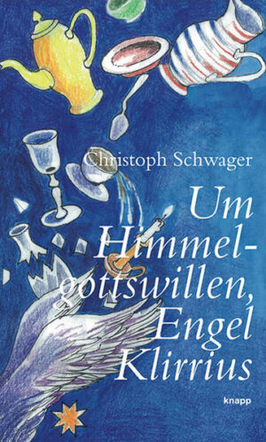 Christoph Schwager erzählt mit einem Augenzwinkern von Weihnachten. Mit sanftem Humor verfremdet er die biblische Geschichte der Geburt Jesu oder überträgt dieselbe in unsere Zeit. Die elf Weihnachtsgeschichten handeln von einem ungeschickten Engel, einer mysteriösen SMS, einem krippenbewegendem Blinzeln, von drei Weissen, einem verwandelbaren Weg und, notabene, einem Christkind mit einer roten Nase. Trotz des surrealen, märchenhaften Inhalts verlieren die Erzählungen nie die Bodenhaftung. Das Zielpublikum von 'Um Himmelgottswillen, Engel Klirrius' ist das achtjährige Mädchen wie der achtzigjährige Mann. Beide werden die elf Geschichten verstehen und sich amüsieren. Die Texte eignen sich auch wunderbar zum Vorlesen. Fröhliche Weihnachten für alle! Das Buch dient auch als Vorlage für das 'weihnächtliche Erzähltheater' von Christoph Schwager. Inhalt sind vier Geschichten aus dem Buch. Das Erzähltheater feiert im kommenden November Premiere, danach soll es schweizweit aufgeführt werden. Mit dabei sind der Regisseur Ueli Blum (Bätterkinden) und der Musiker Hubert Steiner (Zürich).