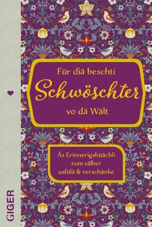 Ein zeitlos schönes und persönliches Erinnerungsbuch zum Ausfüllen und Verschenken, für Geschwister Teilt Eure Erinnerung mit Eurer lieben Schwester und schenkt Freude. Mit liebevollen Eintragungen, Zeichnungen und Fotos denken Kinder an gemeinsame Zeiten mit ihren Geschwistern zurück. Sie bringen nicht nur Erinnerungen, sondern auch Gefühle zu Papier. Angeleitet von kreativen, humorvollen und emotionalen Fragen, zum Zeichnen und Fotos einkleben, entsteht ein wertvolles Buch über die Liebe zur Familie. Ausgefüllt und persönlich gestaltet ist dieses Album das perfekte Geschenk zu jedem Anlass wie Geburtstag, Weihnachten oder andre schönen Momente. Diese Geschenkbuchreihe ist auch noch erhältlich für Mutter, Vater und Bruder.