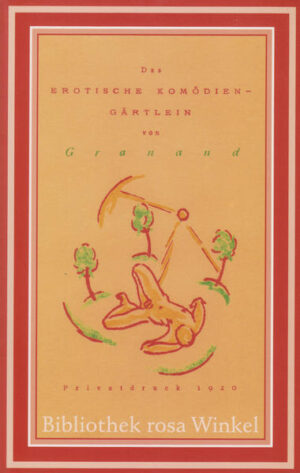 Hinter dem Pseudonym Granand verbirgt sich Erwin Ritter von Busse, (1895 - 1939), einer der vergessenen Autoren der 1920er Jahre. Sein "Erotisches Komödiengärtlein" enthält fünf Miniaturen zum Thema "Liebe unter Männern". Der Reprint einer von Rudolf Pütz illustrierten Ausgabe von 1920 ist ergänzt durch Informationen zu Autor und Werk von Manfred Herzer und James W. Jones.