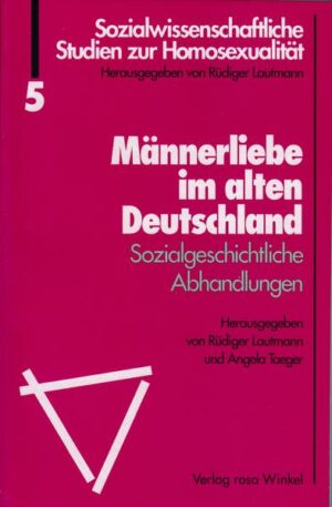 Der Band versammelt acht Beiträge zur Verfolgungs- und Lebenssituation homosexueller Männer im Mittelalter und in der Phase von 1860 bis 1919. Es geht um die Herausbildung emanzipatorischer Ansätze, Verstrickungen und Skandale sowie die Entwicklung des Strafrechts. Die Beiträge: Bernd-Ulrich Hergemöller: Grundfragen zum Verständnis gleichgeschlechtlichen Verhaltens im späten Mittelalter Hubert Kennedy: K. H. Ulrichs formuliert eine Theorie, und das Freie Deutsche Hochstift wendet sie auf ihn an Manfred Herzer: Zastrow - Ulrichs - Kertbeny. Erfundene Identitäten im 19. Jahrhundert Isabel V. Hull: Kaiser Wilhelm II. und der "Liebenberg-Kreis" John C. G. Röhl: Fürst Philipp zu Eulenburg. Zu einem Lebensbild Rüdiger Lautmann: Das Verbrechen der widernatürlichen Unzucht. Seine Grundlegung in der preußischen Gesetzesrevision des 19. Jahrhunderts Jörg Hutter: Die Entstehung des § 175 im Strafgesetzbuch und die Geburt der deutschen Sexualwissenschaft Angela Taeger & Rüdiger Lautmann: Sittlichkeit und Politik. § 175 im Deutschen Kaiserreich