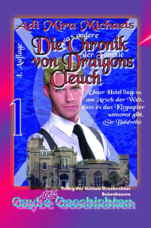 ERSCHIENEN ALS BUCH & EBOOK. 1160 Seiten prickelnder Lesespaß! Die etwas andere Chronik der Familie von Draigons Cleuch Dem Schlosshotel Draigons Cleuch in Schottland geht es nicht gut. Nachdem Opa tot ist, wird der schwule Sohn Baldwin aus Paris in die Einöde im Westen Schottlands zurück beordert und soll den Laden auf Vordermann bringen. Doch wie? Ohne Geld und ohne Gäste? Und noch dazu einsam bis zum Verzweifeln? Seine einzigen wirklichen Ansprechpartner sind seine Grandma Gwen und der Kater Sir Luther, mit dem er sich unterhalten kann. Aufgeben? So fremd ist ihm der Gedanke nicht. Der Anruf einer sehr speziellen Dame bringt eine Idee, die sich verselbständigt und endlich mal Kunden bringt. Baldwin hat nichts gegen die Vorschläge aus dem Londoner Etablissement, versprechen sie doch regelmäßige Kundschaft, wenn auch mit sehr ländlichen Gelüsten. Schwul, hetero, erotisch, witzig und auch sehr spritzig. Ausführlich, aber nicht langatmig. Lieferung der Druckexemplare in zwei Bänden zusammen, so lassen sich die 1160 Seiten leichter lesen. Bei Problemen mit einem ePub-Reader liefern wir auch gerne das ePub zweigeteilt (nur über den Verlag, mit nachgewiesenem Kauf kostenfrei).