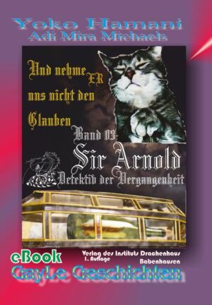 ERSCHIENEN ALS BUCH & EBOOK. KlappenText Sir Arnold 03 Dies ist der DRITTE BAND der Geschichten um Sir Arnold, den Detektiv der Vergangenheit. England, erst vor zwei Jahren verlassen, liegt schon wie eine gefühlte Ewigkeit hinter ihm. In Italien hat er sich eingelebt, Freunde und Liebe gefunden, er arbeitet sogar endlich auch mal was und auch das macht ihm Spaß. Um den Karneval des Jahres 2013 herum kommt ihm eine Information zu Ohren, dass zwei sensationelle neue Reliquien gefunden worden seien, ausgerechnet vom Bischof der Gegend und diese sollen im großen Kloster Oliveto Maggiore, ebenfalls nicht weit weg vom Landgut Berganza, zu Ostern des Jahres vorgestellt werden. Was läge ihm und seinen Freunden da näher, als in die sowieso vom letzten Abenteuer übrig gebliebene Mönchskluft zu schlüpfen und als fromme Brüder dieser Feier beizuwohnen. Es ist irgendwo logisch, daß er mit dieser Aktion mehr in die Sache involviert wird, als er eigentlich dachte - wenn er überhaupt etwas in dieser Richtung dachte. Ihm, seinem festen Freund Guglielmo und seinen anderen Freunden wird ins bald eine außerordentliche Freude werden, einen Kaplan des Papstes, einen echten Monsignore auf dem Landgut zum empfangen. Einem sehr gut aussehenden Monsignore mit besten Manieren und vielen Skrupeln, insbesondere, was abendliche Zusammenkünfte im frisch renovierten Schwimmbad des Landgutes anbelangt - obwohl die eigens deswegen angebrachten Vorhänge geschlossen werden und besten Sichtschutz bieten. Wäre Arnoldo, wie Sir Arnold in der Toskana genannt wird, nicht eher kirchenfremd, so würde er wohl das eine oder andere Stoßgebet gen Himmel senden: Und nehme uns nicht den Glauben! Eine witzige und spritzige Geschichte voller Humor, Ironie und Kirchenkritik, ohne jedoch blasphemisch oder gar ungläubig zu werden. Die Probleme hat keiner von allen mit dem lieben Gott, aber mit dem Bodenpersonal Wie immer in dieser Reihe hat Yoko Hamani die Geschichte, Adi Mira Michaels die schwulen und erotischen Details entwickelt.