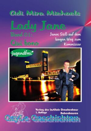 ERSCHIENEN ALS BUCH & EBOOK. ** JUGENDFREIE AUSGABE ** Lady Jane - die Trilogie um Baby Jane ist fertig. Janos Süß ist nun LADY Jane! Rezension (von H.U.Schirr): Hurra! Baby Jane ist wieder da! Allerdings ist sie ein klitzekleines bisschen älter und reifer geworden. Nicht zuletzt deshalb nennt Alex Janos nun Lady Jane. Ich danke Dir, Adi Mira Michaels, dass es nicht bei der Trilogie von Baby Jane bleibt, sondern dass die Leser weiterhin Anteil nehmen dürfen am Werdegang des Janos Süß. Auch dieser neue Roman über die aufregende kriminalistische Arbeit von Janos alias Jane, über seine beneidenswerte Lebensfreude mit seinem Partner Denny im Hause seiner Eltern sowie bei und mit seinen guten Freunden, die der Leser teilweise bereits von der Trilogie her kennt, hat mich wieder hellauf begeistert. Auch die Liebe kommt im Leben von Janos, Denny und Alex nicht zu kurz, in der normalen Ausgabe wird sie wie gewohnt im Detail beschrieben, es gibt auch diese jugendfreie* Ausgabe. Nicht nur alten Freunden, wie Max und seinem Sohn, bin ich bei der Lektüre wiederbegegnet, auch neue Freundschaften werden geschlossen. Da sind beispielsweise Georg, dem im Gefängnis Schlimmes widerfahren war und der nun ins Haus von Janos' Eltern aufgenommen wird, und Peter, den Janos und Alex bei einem der neuen Kriminalfälle kennenlernten. Ja, die Arbeit an der Aufklärung von Verbrechen kommt ebenfalls nicht zu kurz und ist wiederum spannend- sogar im Sektionssaal bei Dr. Friedhelm Scharff. Nicht zuletzt beweist der Autor in diesem Roman erneut seinen manchmal überschäumenden Humor. Mein Urteil auch diesmal: absolut lesenswert! Tja, was soll ich, der Autor Adi Mira Michaels, noch viel dazu sagen? Es ist richtig, Janos lebt sein Leben weiter, er studiert, Alex studiert neben ihm ebenfalls auf die höhere Laufbahn -- nur Alex fällt es schwer. Er ist eher der Mann der Tat -- was ihn nicht daran hindert, vor der Prüfung vor lauter Schiß ... zu den besten zu gehören! Doch, ganz ehrlich, beiden gefällt die Realität viel besser: Mord im Altenheim, Mobbing mit unglaublichem Ende in einer Berufsschule, eine tote Nonne -- und das alles neben dem Studium! Wie gut, dass auch dieses Studium vorlesungsfreie Zeiten kennt!