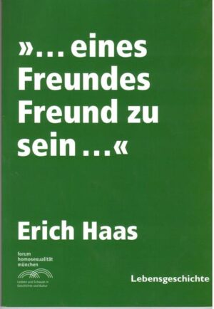 Erich Haas, geboren 1919, gehört zu den ältesten lebenden Zeitzeugen des schwulen Lebens in München. Er kam nach dem Zweiten Weltkrieg aus Siebenbürgen nach München und baute sich dort eine Existenz als Hotelmanager auf. Stars wie Prinzessin Soraya, Ingrid Bergman oder Theo Lingen konnten sich auf seine Zuverlässigkeit und Verschwiegenheit verlassen. Erich Haas beschreibt auch die schwule Szene Münchens der 50er und 60er-Jahre und die Gefährdung, der sie durch die Gesetzeslage ausgesetzt war. "... eines Freundes Freund zu sein ..." (Schiller) ist ein stolzer, dankbarer und liebevoller Rückblick auf ein erfülltes Leben.