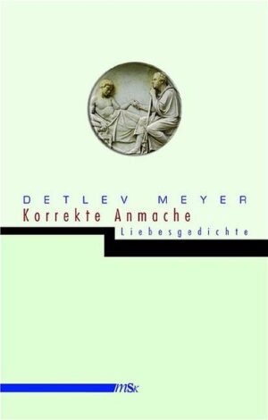 Liebe mich, als wär ich du - Wenn schon Gedichte, dann Liebesgedichte. Wenn schon Liebesgedichte, dann von Detlev Meyer. Als Ergebnis dieser zwingenden Schlussfolgerung präsentieren wir mit "Korrekte Anmache" einen thematischen Querschnitt durch das lyrische Werk des Berliner Autors. Seine vier Gedichtbände tragen die schönen Titel "Heute Nacht im Dschungel", "Stehen Männer an den Grachten", "Versprechen eines Wundertäters" und "Stern in Sicht", und sie alle erreichten Verkaufszahlen im vierstelligen Bereich: unglaublich, aber wahr. Die wohlkalkulierte, aber unbekümmerte Kombination von Rilke und Pop, George und Beat macht ihm nun einmal so schnell keiner nach. Die Gedichte in dieser Sammlung beschreiben die Umgangsformen und Rituale der Liebe, Gefühle schleichen sich hin und wieder durch die Hintertür ein. So überwiegen ein auf den ersten Blick überraschender Realismus und forsche Töne, wo man stille Hingabe und Innerlichkeit erwartet - Ehrlichkeit statt leerer Worte, vielleicht Meyers Erfolgsgeheimnis: "Unsere Phantasien fliegen aus dem Fenster und lassen sich bei fremden Menschen nieder. Aber noch immer finden wir zurück beim Orgasmus - zu den vertrauten Namen."