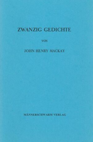 John Henry Mackay hat Hunderte von Gedichten geschrieben und mehrmals in kritischer Auswahl neu geordnet (1886, 1897, 1909, 1911 und 1928). Zu seinem Vermächtnis wurde eine kleine, im Jahr vor seinem Tod zusammengestellte Auswahl, die 1932 als bibliophiler Druck der (damaligen) Mackay-Gesellschaft erschien. Die 'Zwanzig Gedichte' handeln von Natur und von Freiheit, von Glück und Entsagung. Unsterblich geworden durch die Vertonung von Richard Strauss ist die 'Heimliche Aufforderung'.