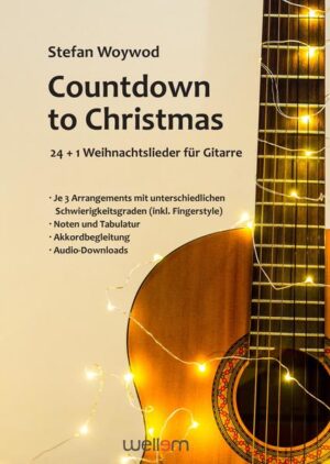 Diese Sammlung schöner und bekannter Weihnachtslieder bringt alles mit, was das Musizieren zur Weihnachtszeit auf der Gitarre benötigt: unterschiedliche Varianten für das Solospiel in verschiedenen Schwierigkeitsgraden und alle Informationen für eine wohlklingende Begleitung (Akkorde, Picking, Strumming) mit Akkordsymbolen und Zupfmustern/Picking sowie Begleitpattern zum Anschlagen. Neben einer einfachen Melodieversion mit Text gibt es für jedes Lied noch zwei Vortrags-/Solovariationen: eine Version mit einer leichten Bassbegleitung und ein umfangreiches Arrangement im Fingerstyle. Die Arrangements sind auf allen Gitarrenarten gut spielbar.