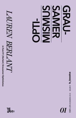 Grausamer Optimismus, Lauren Berlants affekttheoretische Studie über neoliberale kapitalistische Gesellschaften, widmet sich den affektiven und phantasmatischen Bindungen an die Objekte und Schauplätze kapitalistischer Austeritäts- und Workfare-Welten. Einer der entscheidenden Einsätze dieser Studie besteht darin, die politischen und ästhetischen Formen jener großen und kleinen Weigerungen herauszuarbeiten, in deren Rahmen Lebensformen beginnen, ausbeuterische, heteronormative oder rassistische Vergesellschaftungsweisen zu stören und nicht mehr zu reproduzieren. Grausamer Optimismus interveniert in affekt- und kunsttheoretische, gesellschaftskritische und marxistische, psychoanalytische und queertheoretische Diskurse auf der Suche nach heterotopischen Infrastrukturen und Affektwelten.