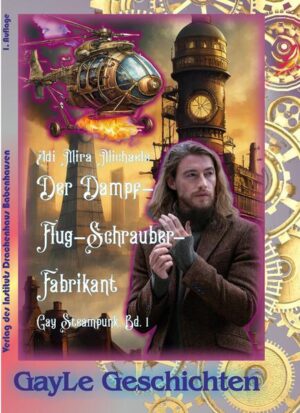 ERSCHIENEN ALS BUCH UND EBOOK Sir Matthew Berning ist der führende Hersteller von Dampf-Flugschraubern in Britannien. Eine kurze Ehe hat ihn zudem zum Eigentümer einer Werft für moderne Direktdampf-betriebene Klebeholz-Jachten gemacht. Sir Berning hat Geld und ist, wie andere Leute seines Standes, in einem Londoner Club Mitglied. Sein Geld erlaubt ihm, auch das heimatliche Land zu erkunden, er berichtet immer wieder in seinem Club von diesen Reisen und Abenteuern. Besonders eine Reise, deren letztes großes Ziel Sauchen in den schottischen Territorien, in den Highlands, war, hat ihn mehr als nur ein wenig beeindruckt. Er erlebte dort Dinge, von denen er, der eher biedere Maschinenbauingenieur und Konstrukteur schwerer Technik, in ihrer Feinheit und Anmut noch nie gehört hatte. Vor allem und erst recht nicht, wozu man so filigrane, oft noch dampfbetriebene, Gerätschaften überall einsetzen konnte - er wäre wahrscheinlich puterrot auf Nimmerwiedersehen verschwunden. Hätte ihm nicht Aodhán, der gerade mal 16-jährige Hausdiener, mit Hand und bald auch Mund noch mehr Unmoralisches gezeigt. Eine gayle Steampunk-Geschichte aus der Feder von Adi Mira Michaels. Steampunk ist eine Erzählrichtung, in der alte Zeiten und Sitten mit neumodischen Erfindungen verbunden sind. So eben Dampf-Flug-Schrauber.