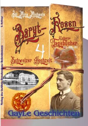 DIESES BUCH IST ALS PRINT UND ALS EBOOK ERSCHIENEN! Barytrosen - Colborns Tagebücher, Band 04 Schweizer Hochzeit Baryt ist ein Mineral, das als weißes Pulver u.a. zum Weißen von Papier eingesetzt wird. Die Rosen sind seine wundervollen Kristallausbildungen. Eine wahrlich epochale Gay-Ge­schich­te ist die Romanfassung der Tagebücher von Colborn Havelock Charles Huggins, einem schottischen Jungen, geboren 1890. Er ist gay - das Wort schwul gab es damals in diesem Zusammenhang noch nicht, erkennt das auch bald. Colborn, der sich lieber nur Col nennen lässt, ist ein aufgeweckter, überaus neugieriger Junge, der alles und noch viel mehr wissen will, und im zarten Alter von 11 Jahren beginnt, einen Stammbaum seiner recht turbulenten Familie zu entwerfen und zugleich ein Tagebuch zu schreiben. Diese Tagebücher des um 1980 herum verstorbenen Colborn arbeitet der Autor Adi Mira Michaels sorgfältig auf, überprüft noch mal alle geschichts- und gesellschaftsrelevanten Kriterien, versucht sogar, der damaligen Sprache zu folgen, ohne sie aber unverständlich werden zu lassen. ------------ Band 04: Schweizer Hochzeit. Der Vater der Zwillinge ist mittlerweile ebenfalls standesgemäß verstorben, ein besser ungeklärter Unfall in der Mine. Deren Mutter heiratet neu in der Schweiz. Die Brüder, Col und Dorset sind eingeladen, von Schottland in die Schweiz in einer Zeit, in der Züge zwar schon reichlich verkehren, aber Das Studium geht weiter, nach vier Jahren endet es für Col und Dorset mit hübschen, aber eigentlich nutzlosen Abschlüssen. Die Zwillinge sind schon vor einem Jahr fertig geworden, leiten nun die Mine und noch eine ganze Reihe immer mehr werdender Firmen.