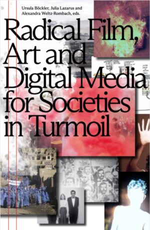 Radical Film, Art and Digital Media for Societies in Turmoil Ursula Böckler, Julia Lazarus and Alexandra Welt-Rombach, eds. Can radical film practices help to understand a disintegrating world? Can they have a healing effect? How can we maintain structures of solidarity in the field of radical media production for societies in turmoil and transition? And what does radical cultural practice look like in times such as ours, when everywhere we turn there seem to lurk even more acute challenges?   Edited by members of the Berlin chapter of the International Radical Film Network, this collection investigates practices of audio-visual production that act on and struggle with the conditions of our time. The contributions were created by film practitioners, artists, activists, as well as academics and critics, who all share a commitment to experimentation and insist on a pluriversal rethinking of the image in radical film, art and digital media. Radical Film, Art and Digital Media for Societies in Turmoil. Edited by Ursula Böckler, Julia Lazarus, and Alexandra Weltz-Rombach. With contributions by Kaveh Abbasian, John Akomfrah, Antoine Alesandrini, ALTERNATIVE FICTIONS, Neil Mauricio Andrade, Kia Yee Ang, Hongwei Bao, Leenah Najeiah Bassouni, Ursula Biemann, Emre Biri?men, Bela Brillowska, Mariola Brillowska, Débora Butruce, Cinemateca Brasileira, Scott Caruth, Özge Çelikaslan, Gerone Centeno, Andrew Conio, Cui Zien, Andrea Culková, Owen Davey, Jaana Davidjants, Epoy Deyto, ?irin Fulya Erensoy, Ken Fero, Andrea Ancira García, Marie Gavois, Jacob Geuder, Yulia Gilich, Tobias Gralke, Graw Böckler, Gala Hernández López, Sohrab Hura, Magdalena Kallenberger, Keiken, Michel Klöfkorn, Laura Kloeckner, Julia Lazarus, Achim Lengerer, Michelle-Marie Letelier, Kathryn Lofton, Chrystèle Nicot, Abhishek Nilamber, Antje Majewski, Samira Makki, Magda Malinowska, Regina de Miguel, Ash Moniz, Meredith Morran, Marit Östberg, Volker Pantenburg, Michael Pierce, Judy Rabinowitz Price, The Radical Cinema Reading Collective, Monika Rodriguez, Joshua Sales, Juli Saragosa, Elsa de Seynes, SIKAD, Rod Stoneman, Mario Pfeifer, Sandra Schäfer, Ujjwal Kanishka Utkarsh, Vangjush Vellahu, Ina Wudtke, Hana Yoo, Dina El-Zeneiny, and Paul Khahliso Matela Zisiwe. Design by Katja Gretzinger English 13 x 20 cm 504 pages Full color with numerous images Softcover, thread-stitching, and Otabind-spine 978-3-947858-30-9 32