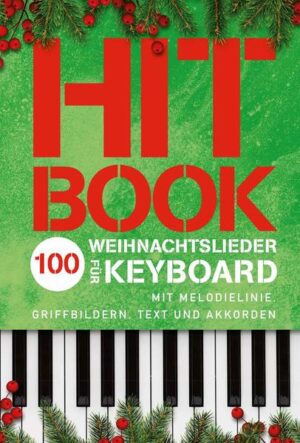 Endlich gibt es ein Weihnachtsliederbuch für Keyboarder mit Akkorddiagrammen! Alle Lieder im Hitbook Weihnachtslieder für Keyboard sind arrangiert als Melodie mit Text und Akkordsymbolen. Zusätzlich gibt es alle Akkorde als Griffbilder für jeden Song - so können sich auch Anfänger die Akkorde erarbeiten und die Songs leicht lernen. Die Sammlung beinhaltet 100 der bekanntesten Weihnachtslieder aus den Genres Traditional, Pop und Rock. Einige der beliebtesten Weihnachts-Popsongs wie Last Christmas (Wham!), Happy Xmas (John Lennon), All I Want For Christmas Is You (Mariah Carey), Mary’s Boy Child (Boney M.) sind genauso dabei wie traditionelle und internationale Weihnachtslieder. Wie gewohnt kommt auch dieser Band mit Spiralbindung.