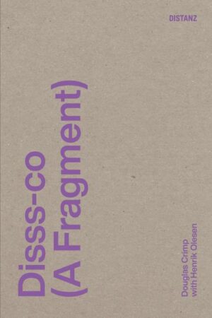 Leider hat der Verlag DISTANZ Verlag es versäumt, dem Buchhandel eine Inhaltsangabe zu dem Buch "Disss-co (A Fragment)" von Douglas Crimp und Henrik Olesen  zur Verfügung zu stellen. Das ist bedauerlich, aber wir stellen unseren Leser und Leserinnen das Buch trotzdem vor.