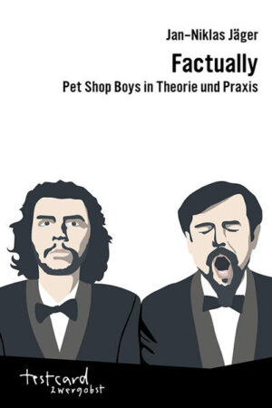 Seit über 30 Jahren zeigen die Pet Shop Boys, dass sich kommerzieller Erfolg und ein subversives Pop-Verständnis nicht ausschließen müssen. Jan-Niklas Jäger wirft einen genaueren Blick auf die Band, die schon mit ihrer ersten Single, dem Welthit »West End Girls«, Klassenunterschiede thematisierte und seitdem nicht aufgehört hat, ein komplexes Gesellschaftsbild mithilfe der auf Simplizität beruhenden Kunstform des Pop-Songs zu zeichnen. Er analysiert ihr Werk vom großen Hit bis zur B-Seite, berücksichtigt dabei Ikonographie und Live-Auftritte und zeigt auf, wie Popmusik auch fern vom Idealismus der 1968er, dem Destruktionswillen des Punk und der moralisierenden Predigten von Bands wie U2 einem kritischen Anspruch gerecht werden kann. Wie die Songs der Band selbst beschäftigt sich »Factually« mit sozialer Geschichte, sexueller Identität, Clubkultur im Besonderen und Popkultur im Allgemeinen. Jägers Buch liest sich gleichzeitig als leidenschaftliches Bekenntnis zu den Prinzipien des Pop und als tiefgehende Analyse derselben. Es vereint damit genau die beiden Qualitäten, durch die die Pet Shop Boys zu solch einem einzigartigen Pop-Phänomen werden konnten.