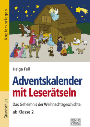 Ein Adventskalender der besonderen Art: Mit täglichen Leserätseln die Figuren der Weihnachtsgeschichte entdecken! Dieser Band liefert Lehrkräften eine tolle, höchst motivierende Idee zur Gestaltung der Adventszeit. Der kopierfähige Kalender enthält für jeden Tag vom 1. bis 24. Dezember ein Blatt mit einem Leserätsel und einem passenden Ausmalbild im Anhang. Jeden Morgen wird das Rätsel vorgelesen und das ausgemalte Ausschneidebild in den passenden Rahmen auf das Kalenderblatt geklebt. Damit bietet der Kalender eine tägliche Übungseinheit zum sinnerfassenden Lesen. Alle 24 Rätselfiguren auf einem großen Krippenbild vereint: Auf einem großen Krippenbild finden sich alle 24 Figuren aus den Leserätseln wieder. Die Kinder suchen die Figuren auf dem Bild und tragen daneben den richtigen Kalendertag ein. Das besondere Plus: Zusätzlich zu den großen Kalenderblättern sind alle Rätsel verkleinert nochmals zusammengestellt, sodass sich jedes Kind einen eigenen Leseadventskalender als "Mäppchenbüchlein" basteln kann.